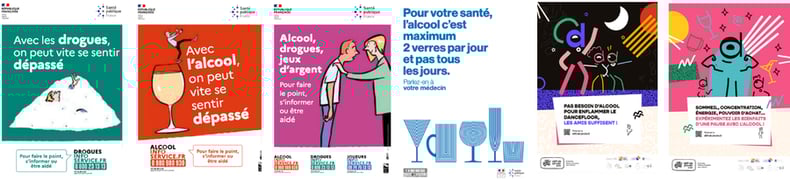 Affiches Sante publique France alcool et drogues