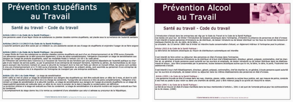 Affiches légales alcool et drogues