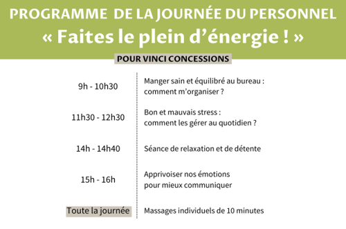 programme vinci journée personnel